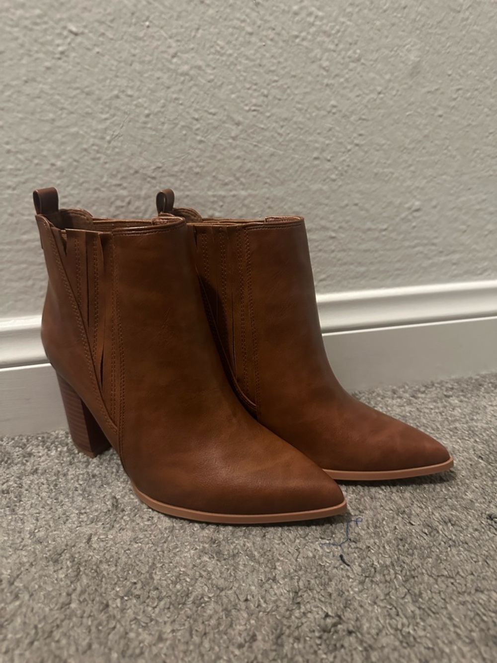 Brown Women's Ankle Boots - Classic Pointed Heel in 6.5